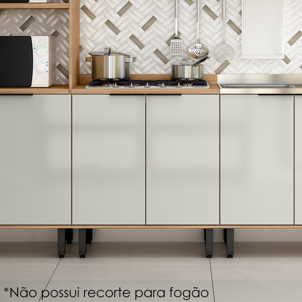 Balcao Com Tampo MDF 80 cm 2 Portas Tosc BT002 Freijo Off White MXM