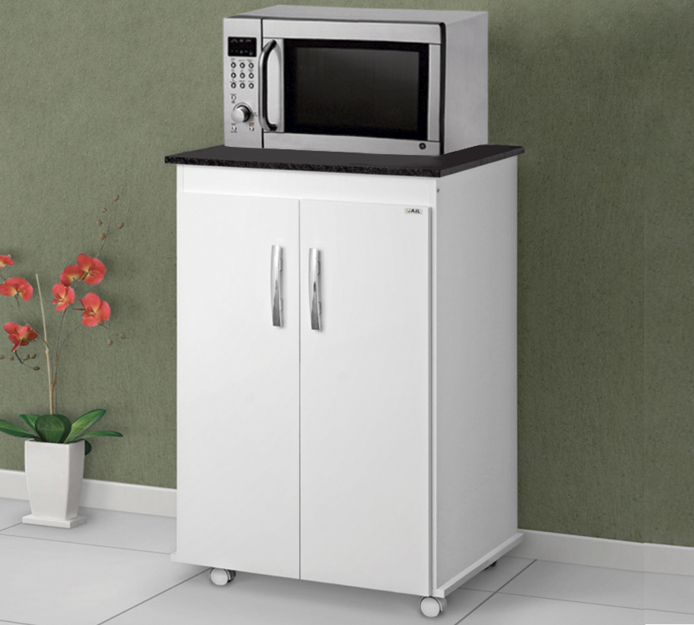 Balcao Cozinha Para Microondas Vitoria Branco Onix REAJL Moveis