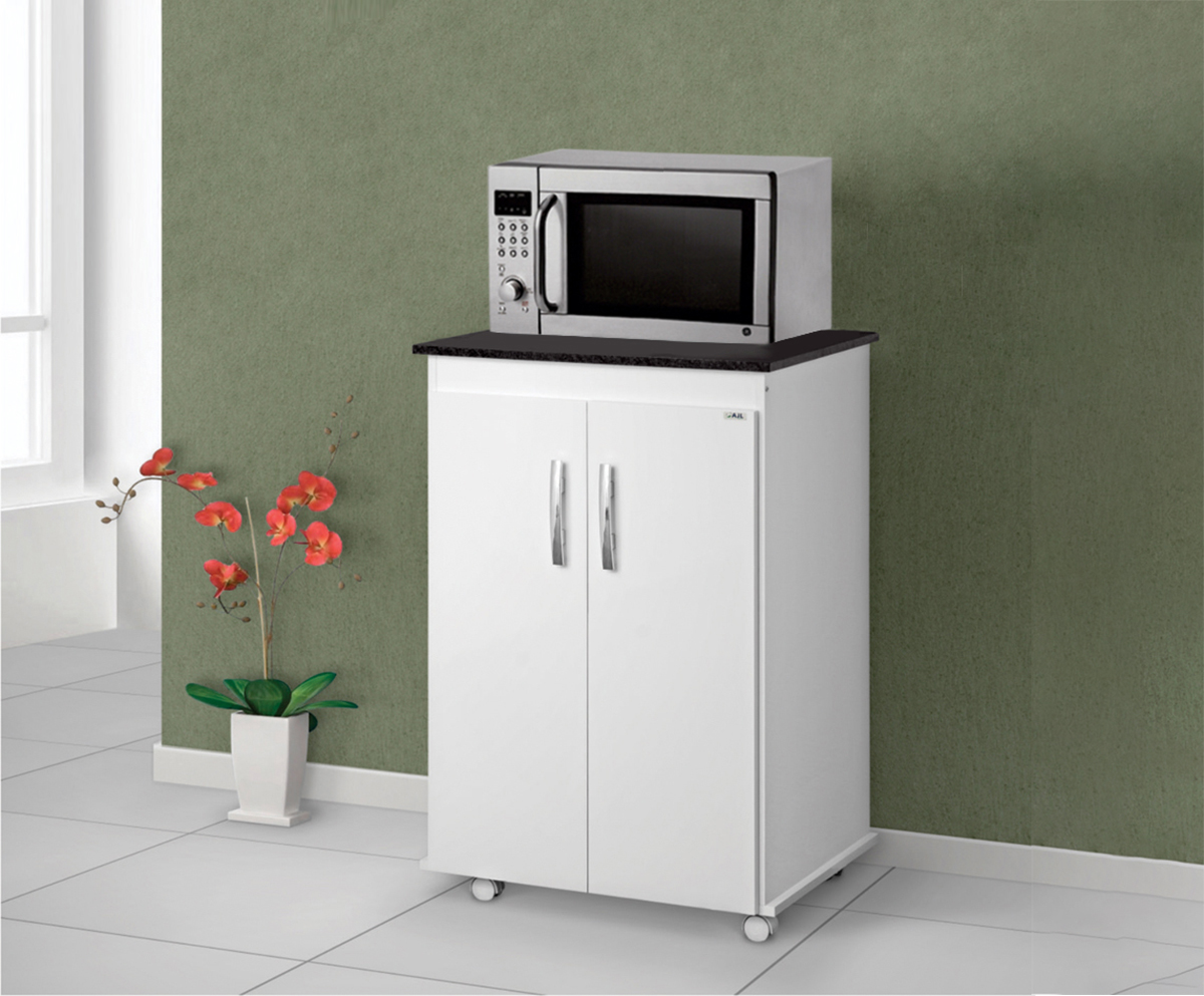 Balcao Cozinha Para Microondas Vitoria Branco Onix REAJL Moveis