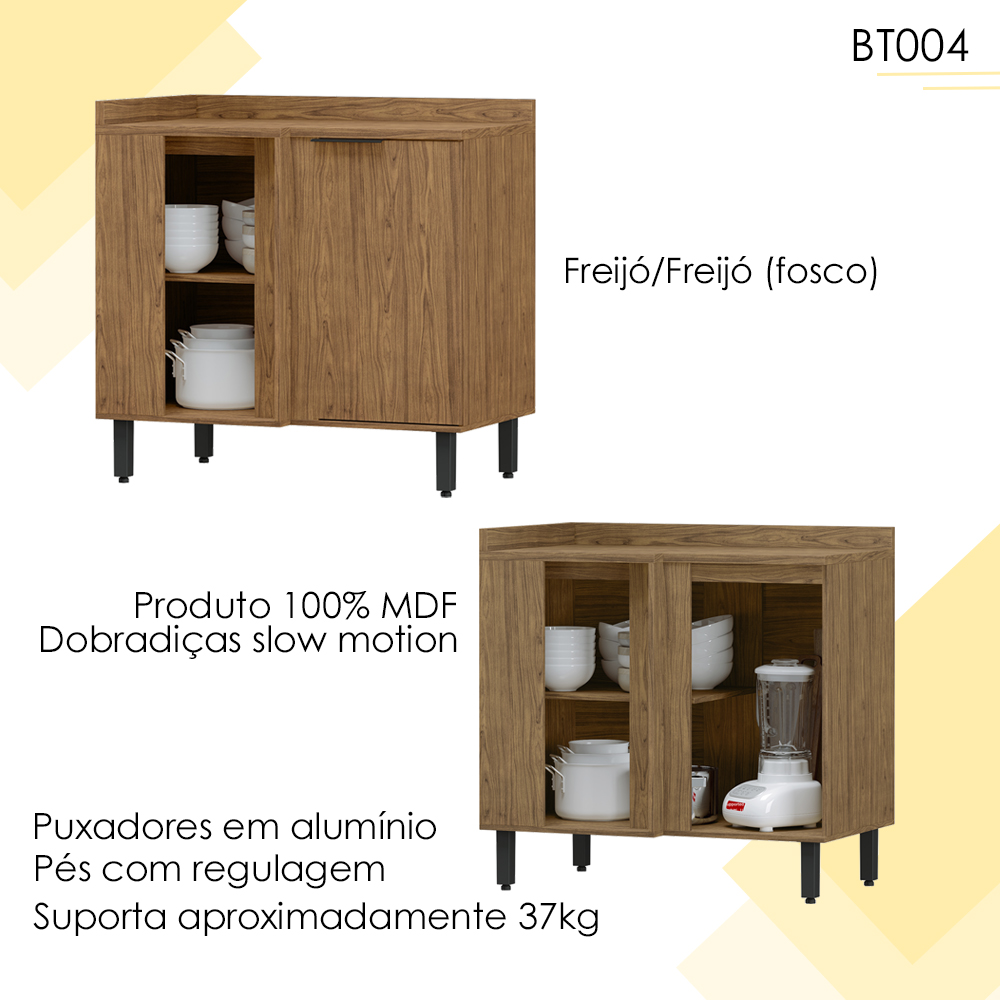 Balcao De Canto Reto MDF 98 cm Tosc BT004 Freijo Freijo MXM