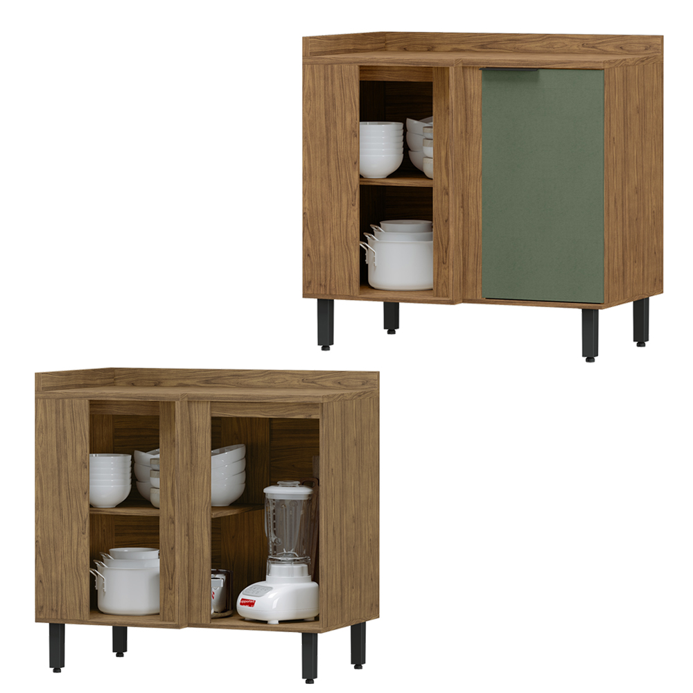 Balcao De Canto Reto MDF 98 cm Tosc BT004 Freijo Jade MXM