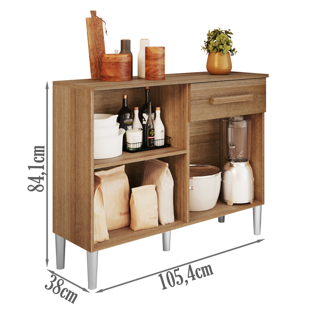 Balcao De Cozinha 2 Portas 105 cm 2012148 Atacama Off White ARMoveis