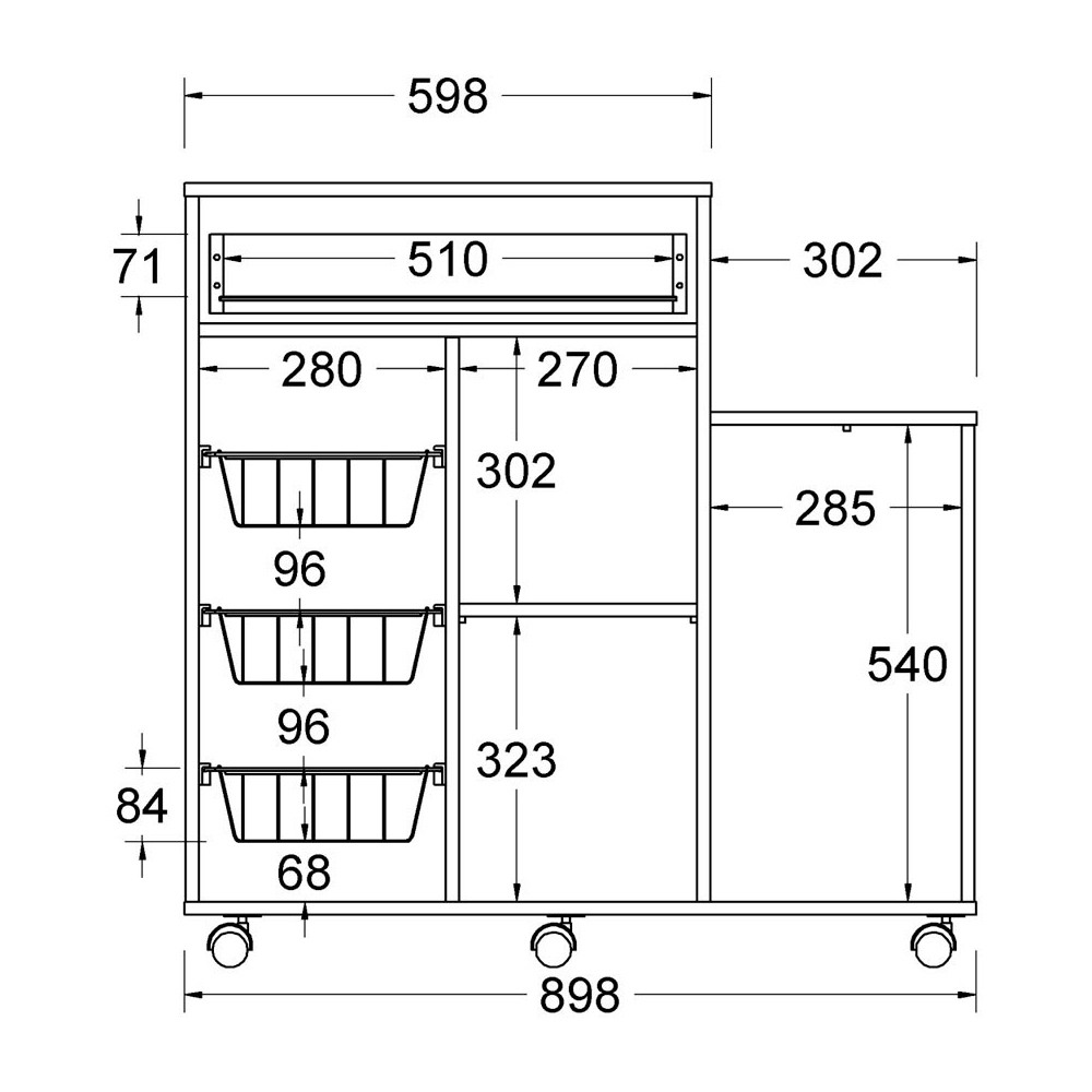 Balcao Fruteira Cozinha 2 Portas 89 cm MF185 Branco Dtall