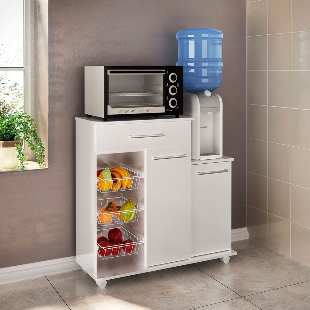 Balcao Fruteira Cozinha 2 Portas 89 cm MF185 Branco Dtall