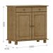Balcao Madeira Maciça 2 Portas 2 Gavetas 88 cm 8928 Freijo Milani Store