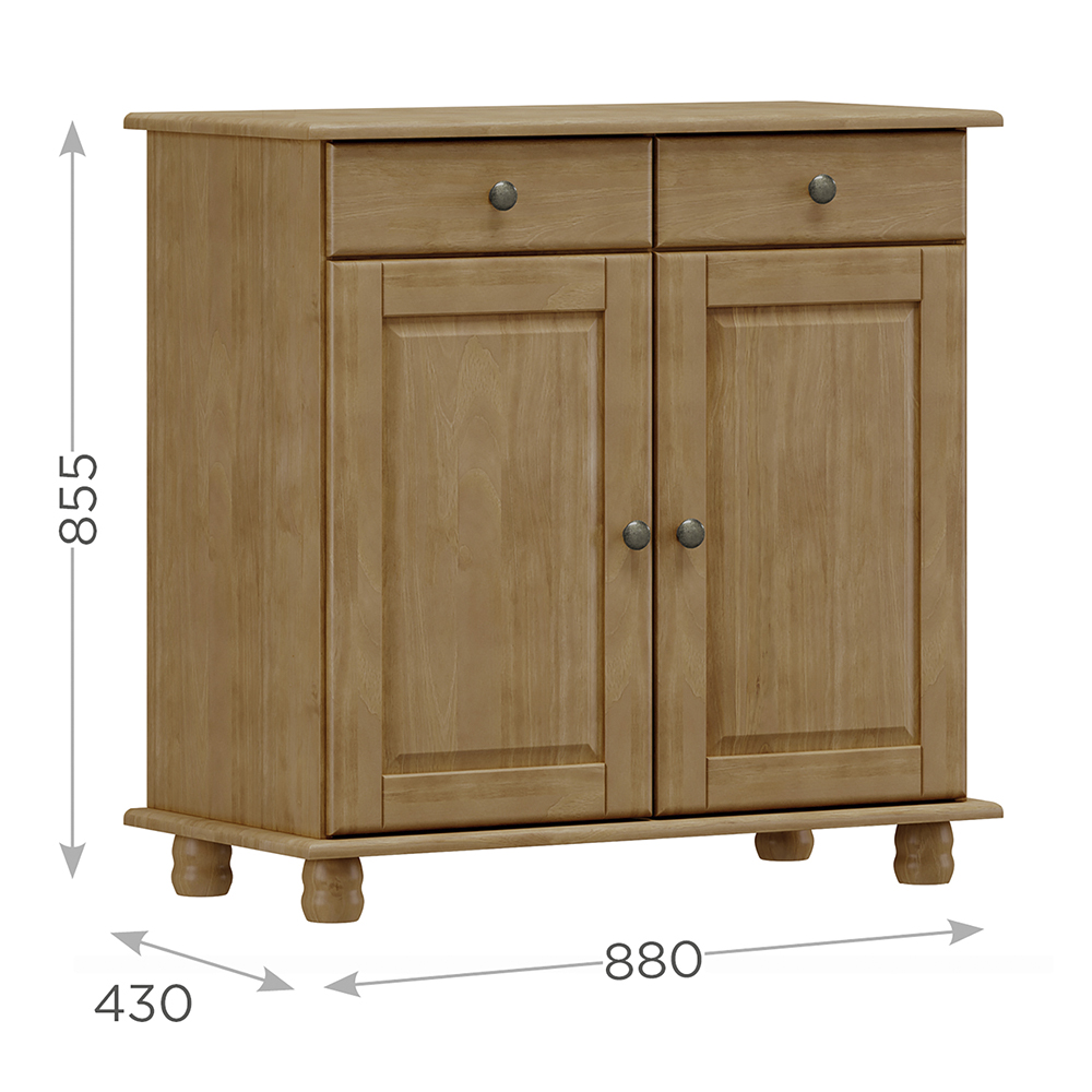 Balcao Madeira Maciça 2 Portas 2 Gavetas 88 cm 8928 Freijo Milani Store