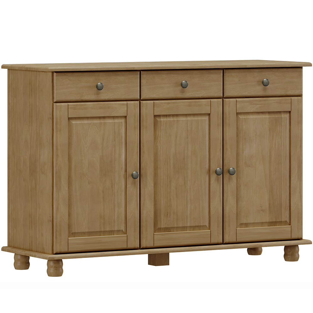 Balcao Madeira Maciça 3 Portas 3 Gavetas 129 cm 8927 Freijo Milani Store