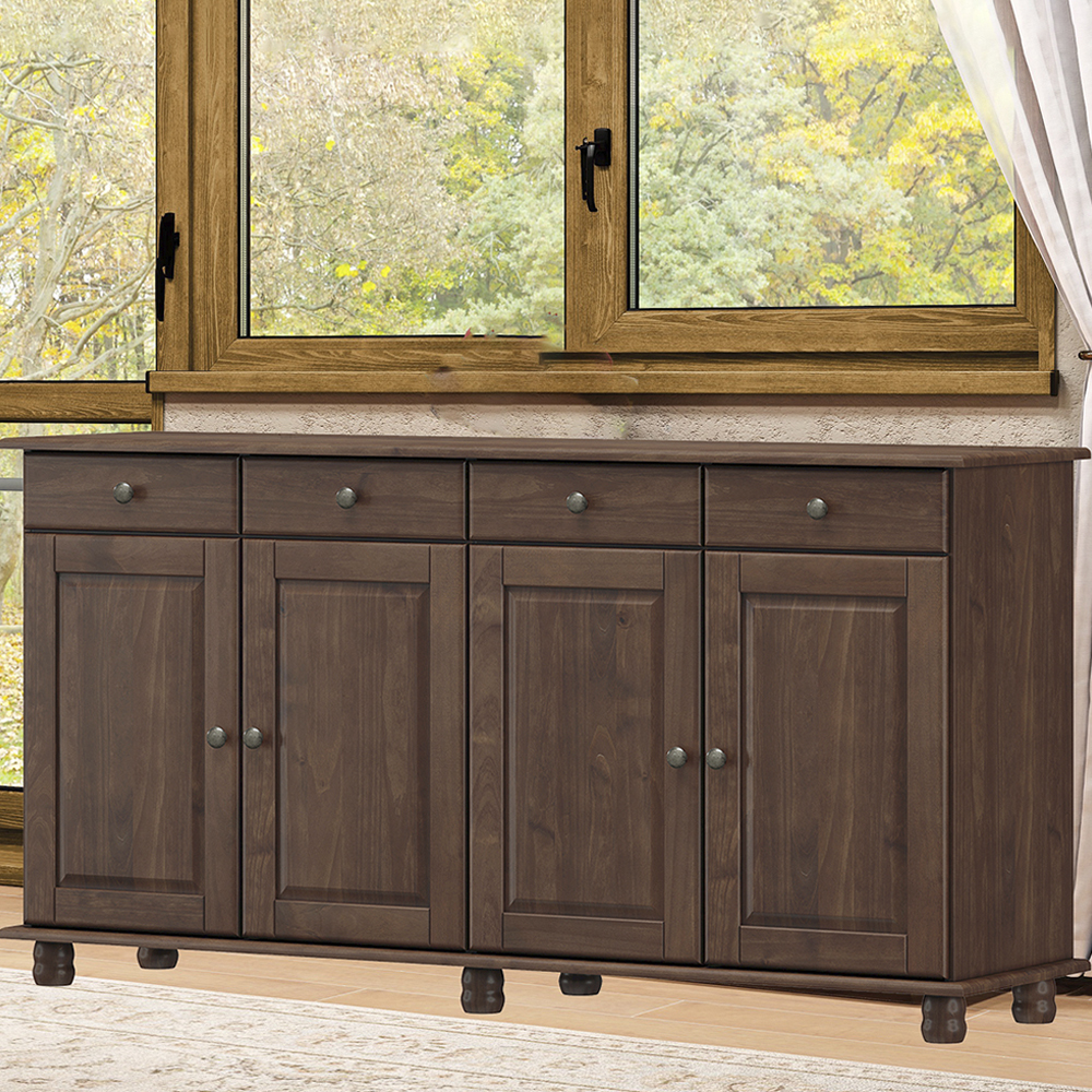 Balcao Madeira Maciça 4 Portas 4 Gavetas 169 cm 8929 Cafe Milani Store