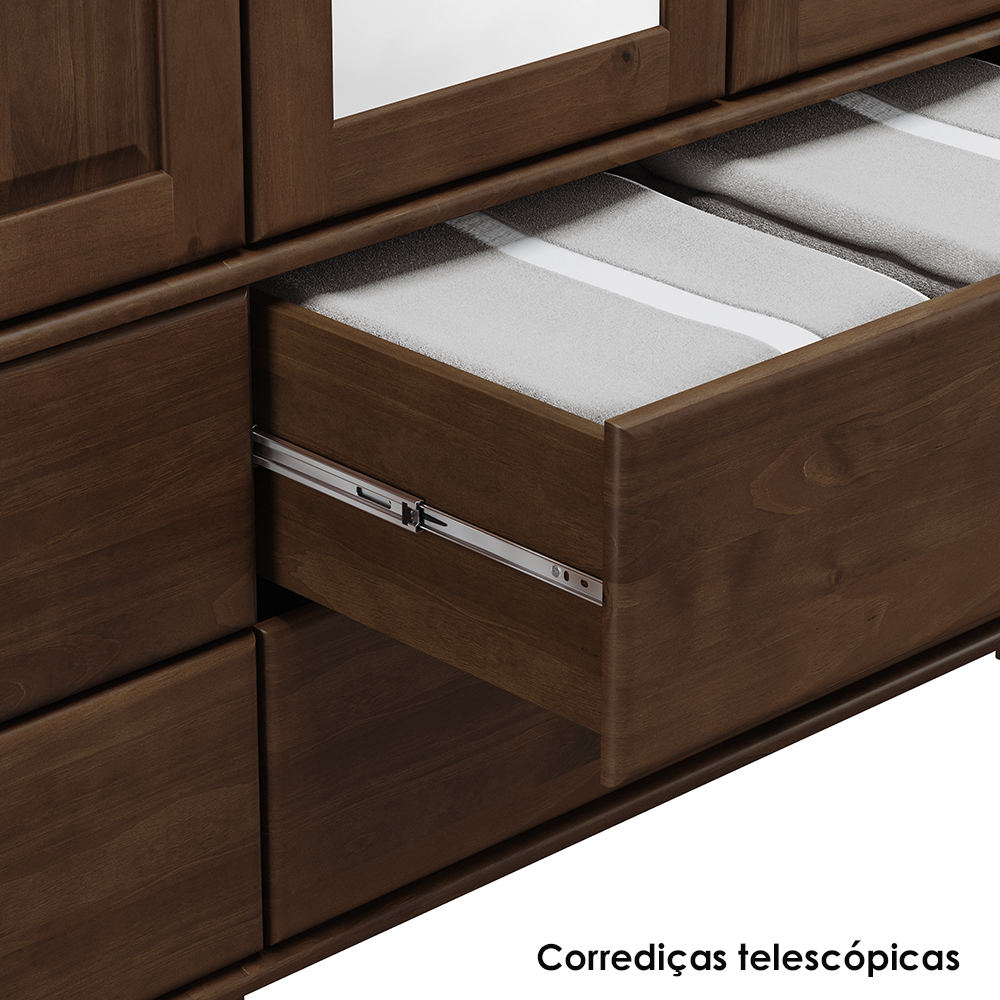Balcao Madeira Maciça 4 Portas 4 Gavetas 169 cm 8929 Cafe Milani Store
