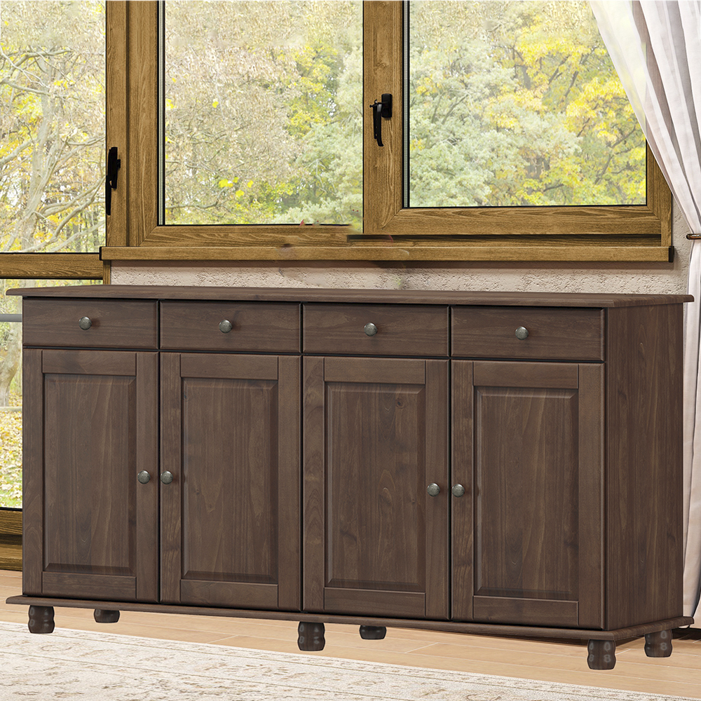 Balcao Madeira Maciça 4 Portas 4 Gavetas 169 cm 8929 Cafe Milani Store