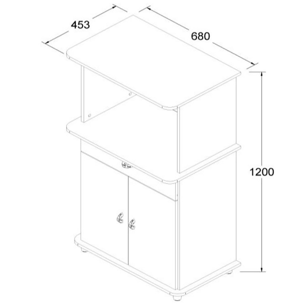 Balcao Multiuso 2 Fornos 2 Pt 1 Gv 68 cm BA30 Branco Dtall