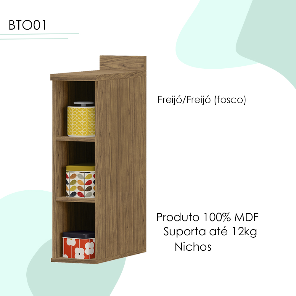 Balcao Nicho Suspenso MDF 20 cm Tosc BTO01 Freijo Freijo MXM