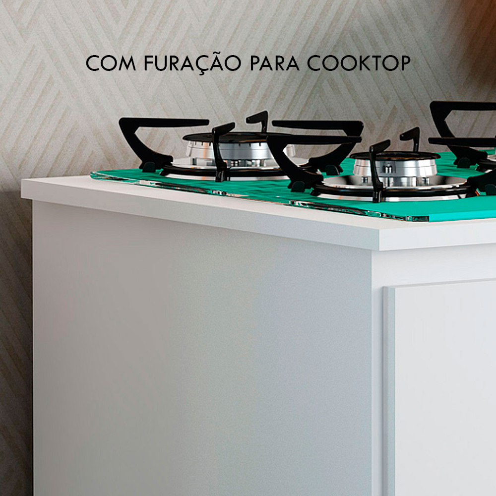 Balcao Para Cooktop 2 Portas 73 cm BA115 Branco Dtall