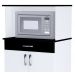 Balcao Para Microondas 1 Gaveta Carina Branco Preto Flex REAJL Moveis