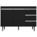 Balcao Para Pia 120 Cm 02 Portas Andreia Preto REAJL Moveis