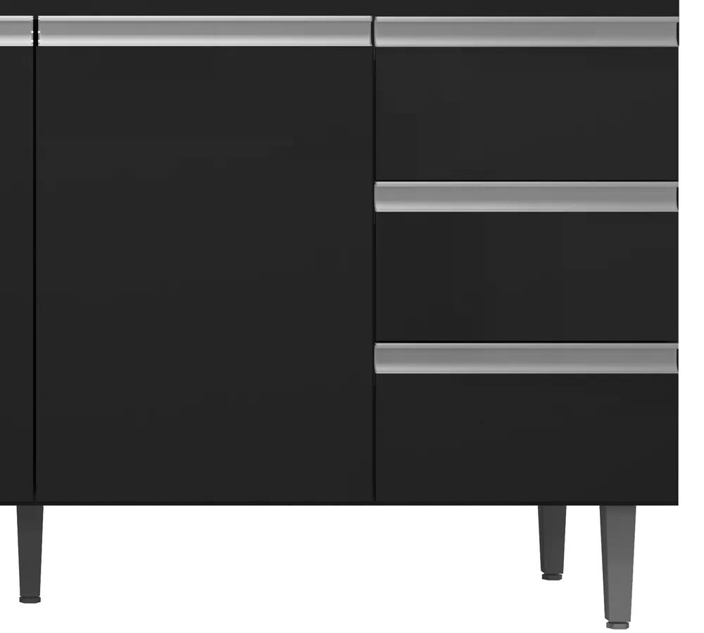 Balcao Para Pia 120 Cm 02 Portas Andreia Preto REAJL Moveis