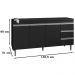 Balcao Para Pia 146 cm 3 Portas Andreia Preto REAJL