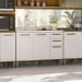 Balcao Para Pia 3P 2G 120 cm Cria J00157 Freijo Off White PLN