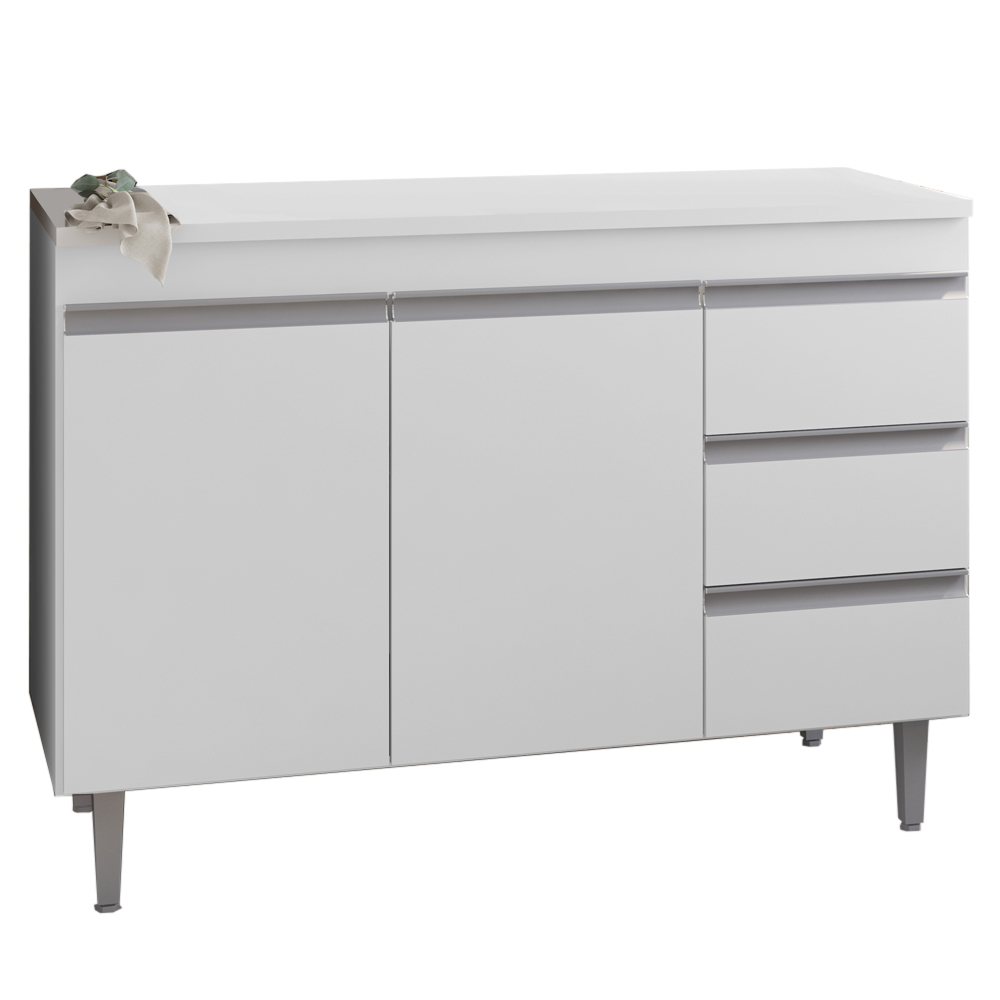 Balcao Para Pia 97 cm 2 Portas Andreia Branco REAJL