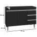 Balcao Para Pia 97 cm 2 Portas Andreia Preto REAJL
