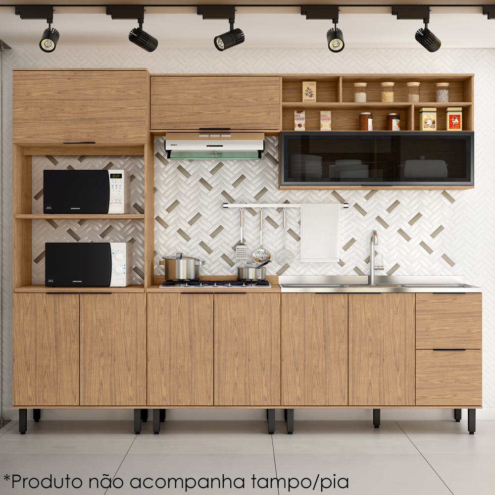 Balcao Para Pia Sem Tampo MDF 120 cm Tosc BT003 Freijo Freijo MXM