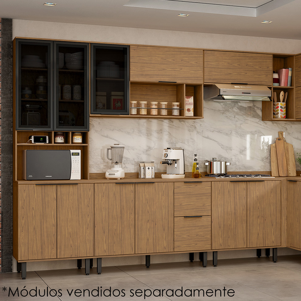 Balcao Pia Com Tampo MDF 120 cm Tosc BT3 TP1 Freijo Freijo MXM