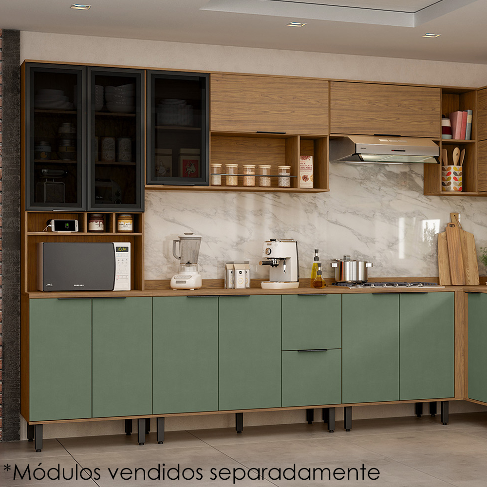Balcao Pia Com Tampo MDF 120 cm Tosc BT3 TP1 Freijo Jade MXM