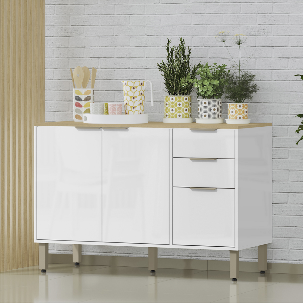 Balcao Pia Sem Tampo 120 cm GLOR BGL02 Branco Neve MXM