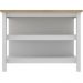Bancada Ilha Cozinha 2 Prateleiras 120x80 cm CD1019 Branco Dtall