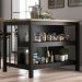 Bancada Ilha Cozinha 2 Prateleiras 120x80 cm CD1019 Preto Dtall