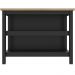 Bancada Ilha Cozinha 2 Prateleiras 120x80 cm CD1019 Preto Dtall