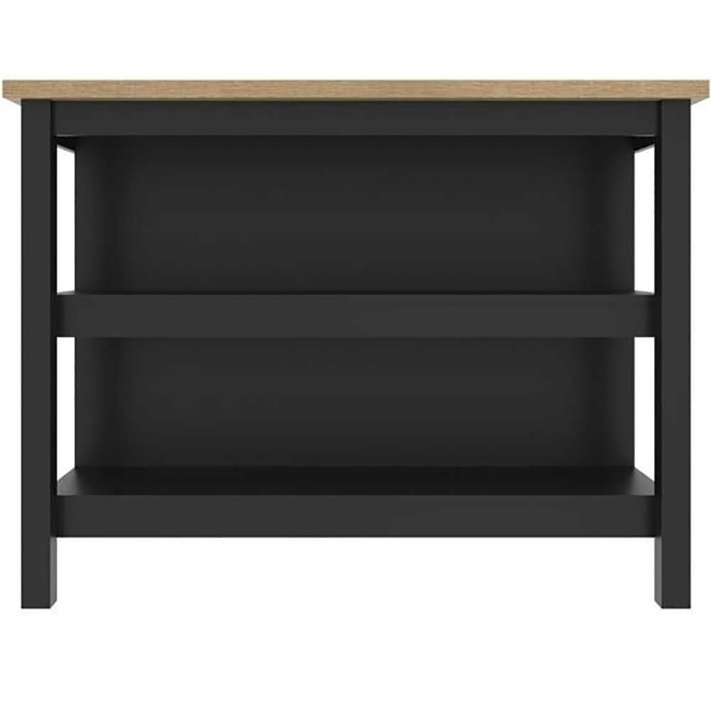 Bancada Ilha Cozinha 2 Prateleiras 120x80 cm CD1019 Preto Dtall