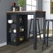 Bancada Ilha Cozinha 3 Prateleiras 90x60 cm CD1022 Preto Dtall