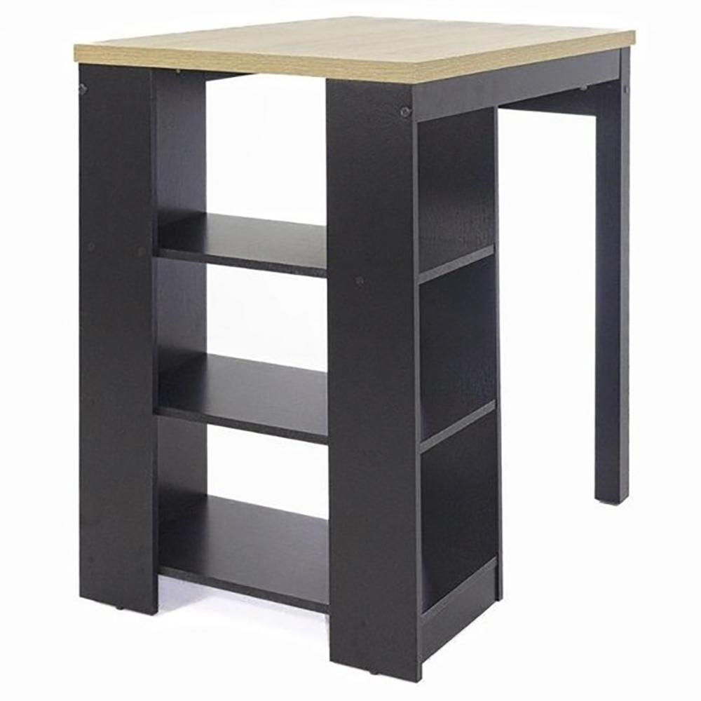Bancada Ilha Cozinha 3 Prateleiras 90x60 cm CD1022 Preto Dtall