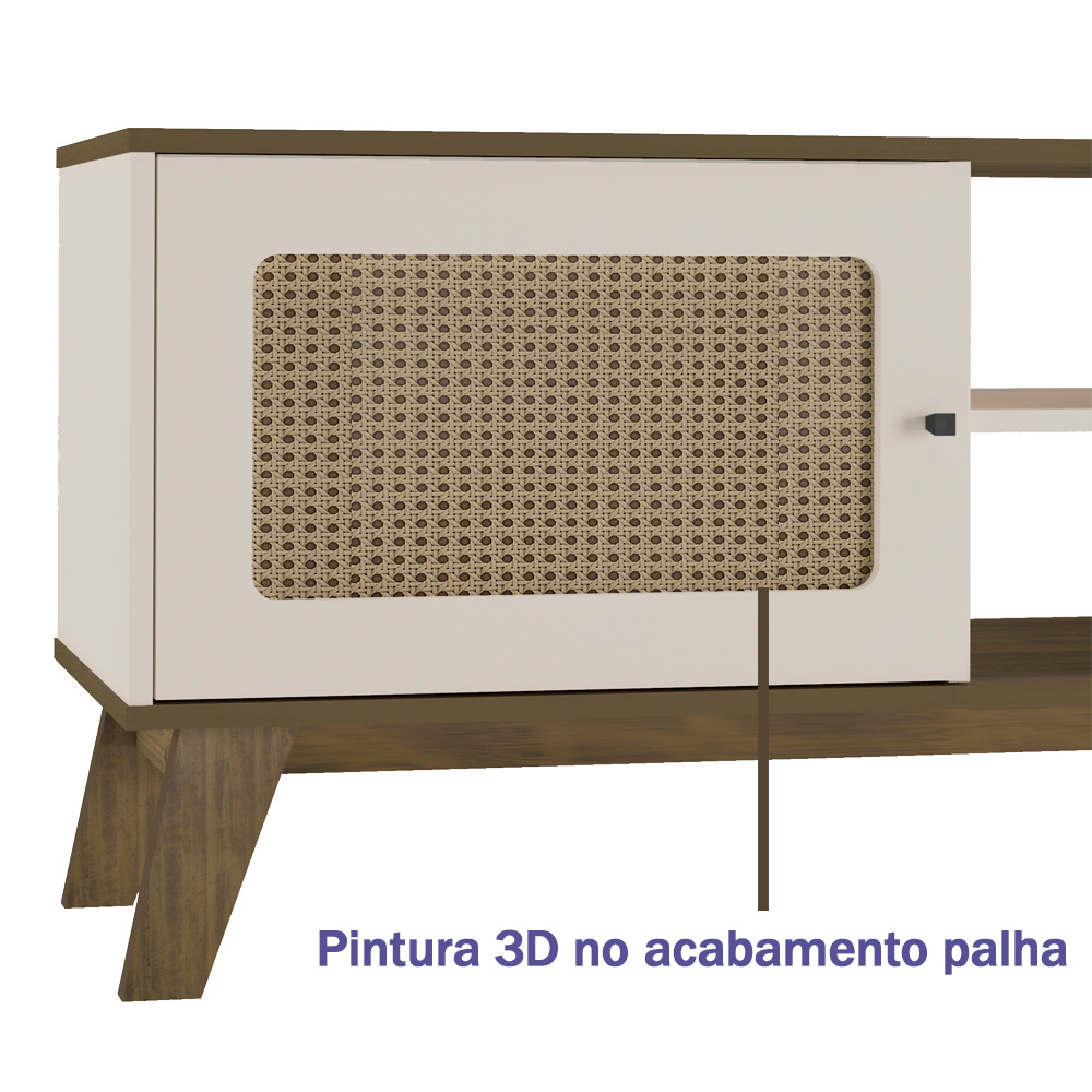 Bancada Para Tv 75 Pol 180 cm 4524 Pinho Off White ARLY