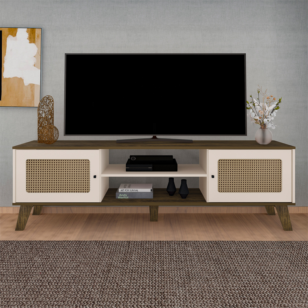 Bancada Para Tv 75 Pol 180 cm 4524 Pinho Off White ARLY