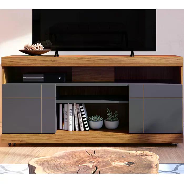 Bancada Rack Para TV 47 Polegadas Yara Noce Milano Preto CLB