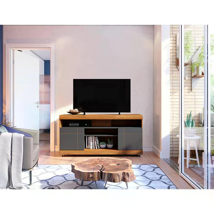 Bancada Rack Para TV 47 Polegadas Yara Noce Milano Preto CLB