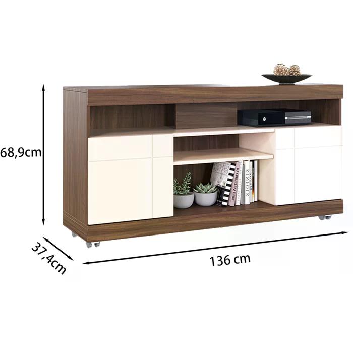 Bancada Rack Para TV 47 Polegadas Yara Nogueira Real Off White CLB