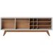 Bancada Rack Para TV 70 Polegadas Com Adega Noronha Off White Matte Freijo CLB