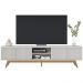 Bancada Rack TV 75 Pol 218 cm Fortaleza Off White Matte CLB