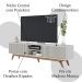 Bancada Rack TV 75 Pol 218 cm Fortaleza Off White Matte CLB