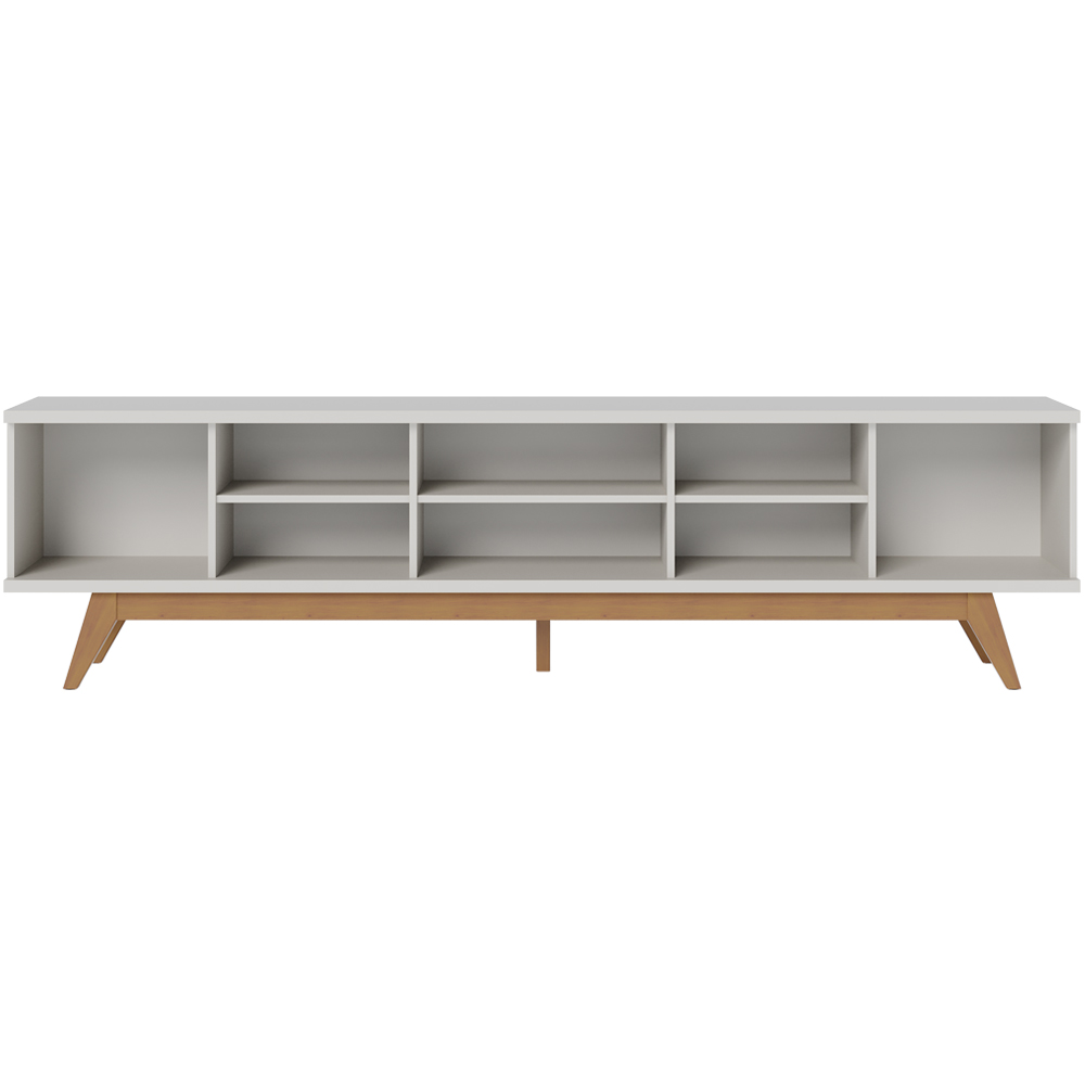 Bancada Rack TV 75 Pol 218 cm Fortaleza Off White Matte CLB