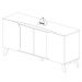 Buffet 4 Portas Sala de Jantar 160 cm 4505 Off White Pinho ARLY