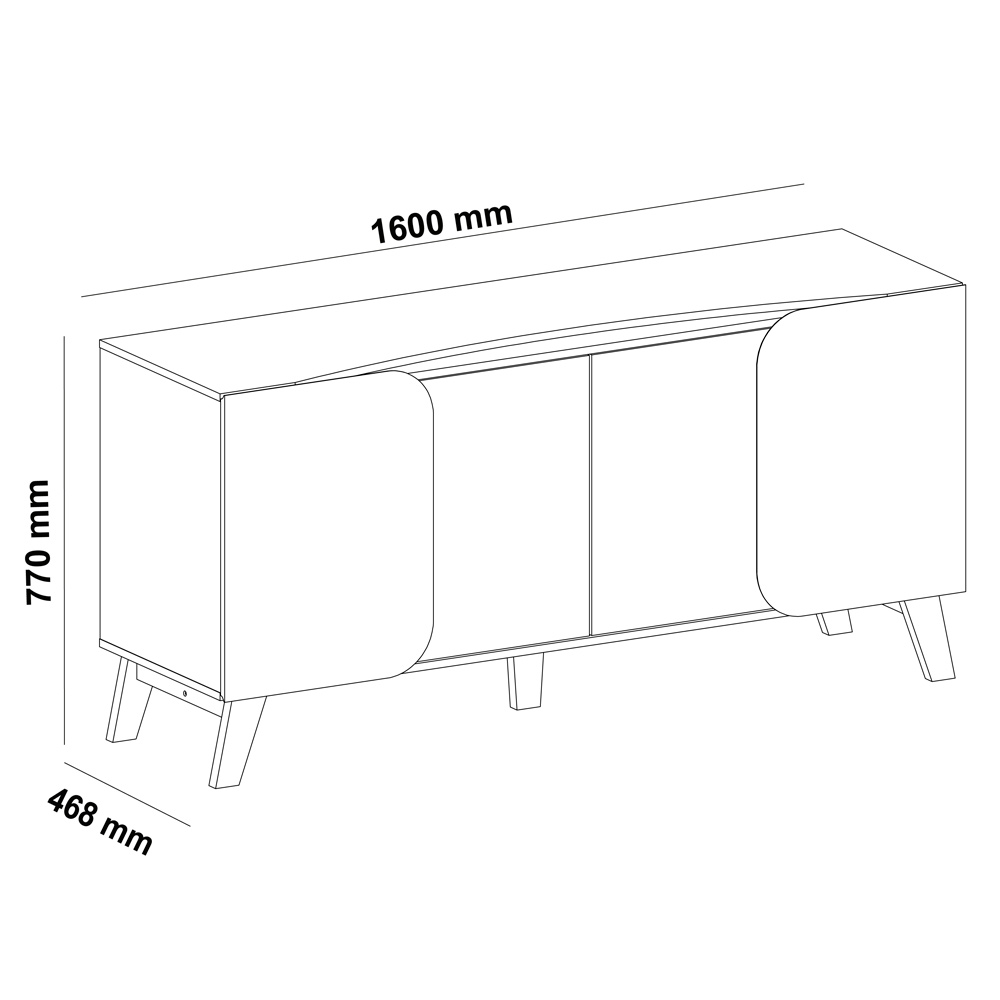 Buffet 4 Portas Sala de Jantar 160 cm 4506 Cedro Off White ARLY