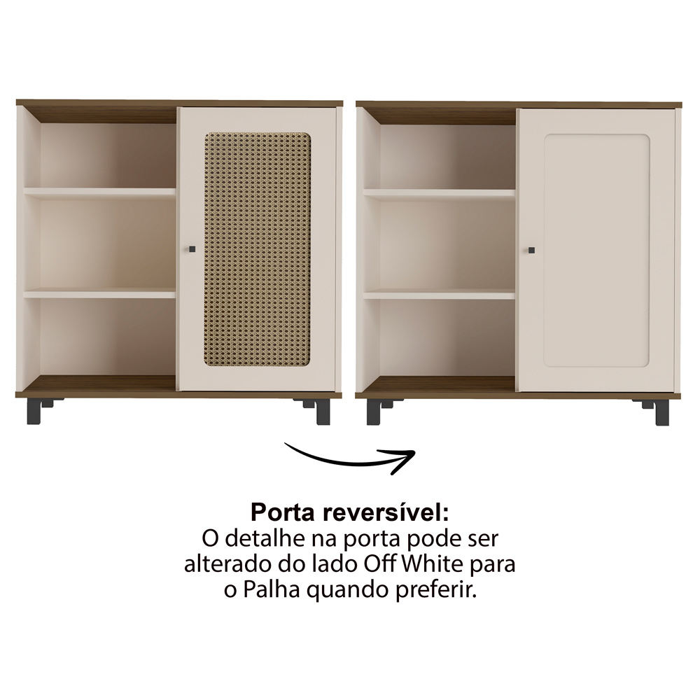 Buffet Aparador 1 Porta 80 cm 4520 Pinho Off White ARLY