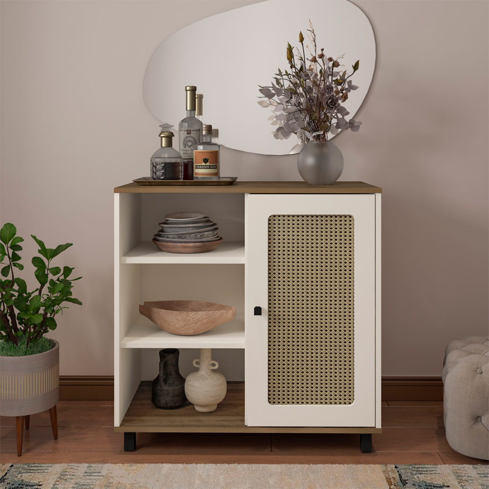 Buffet Aparador 1 Porta 80 cm 4520 Pinho Off White ARLY