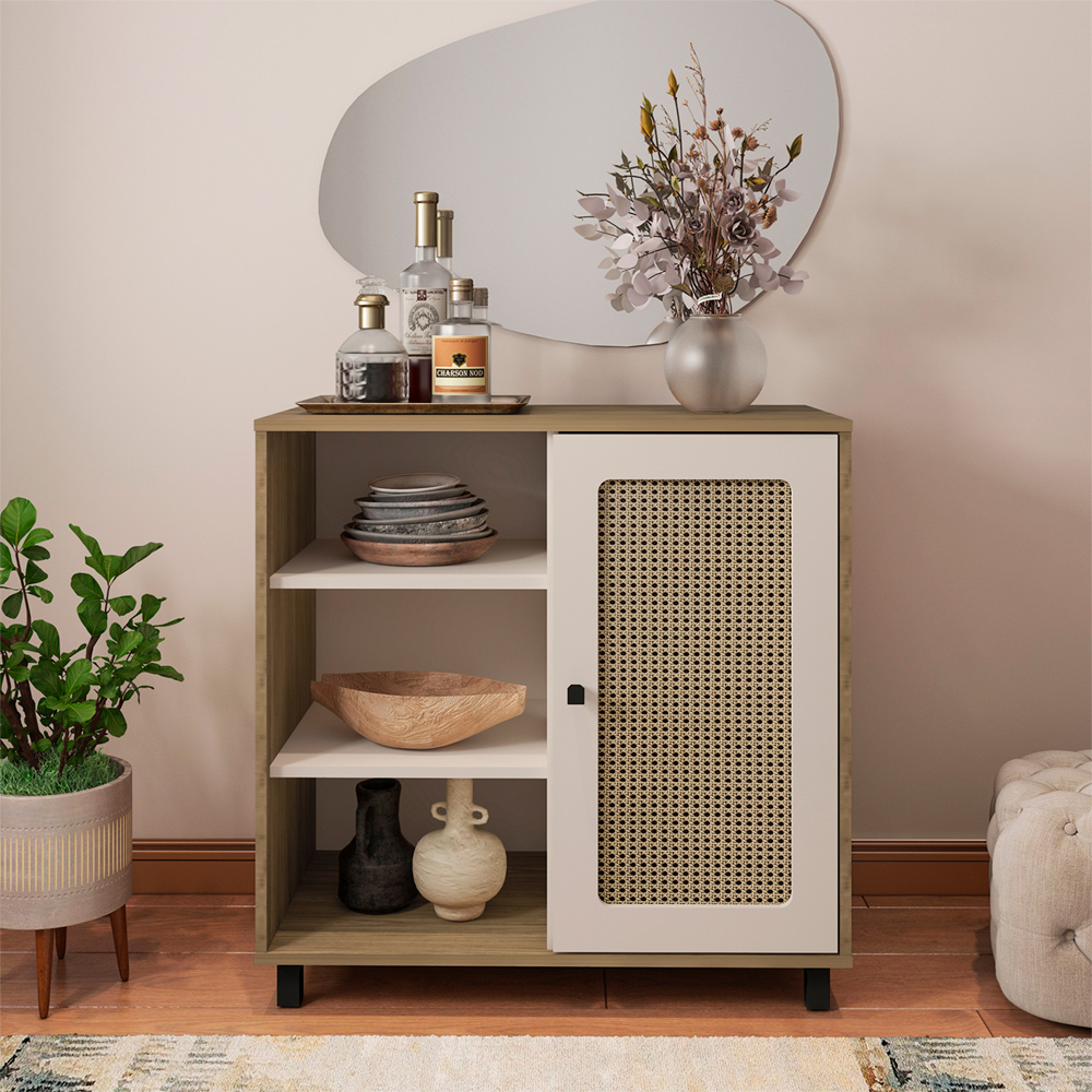 Buffet Aparador 1 Porta 80 cm 4521 Carvalho Off White ARLY