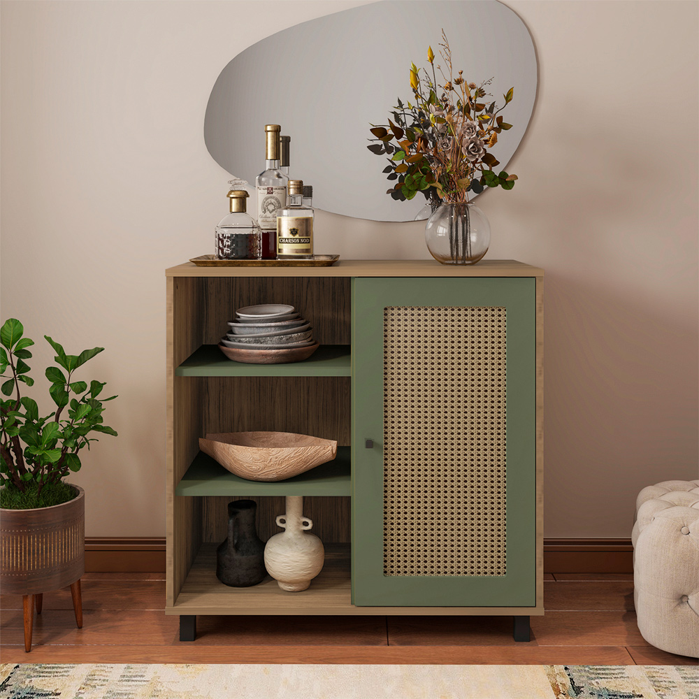 Buffet Aparador 1 Porta 80 cm 4535 Carvalho Menta ARLY
