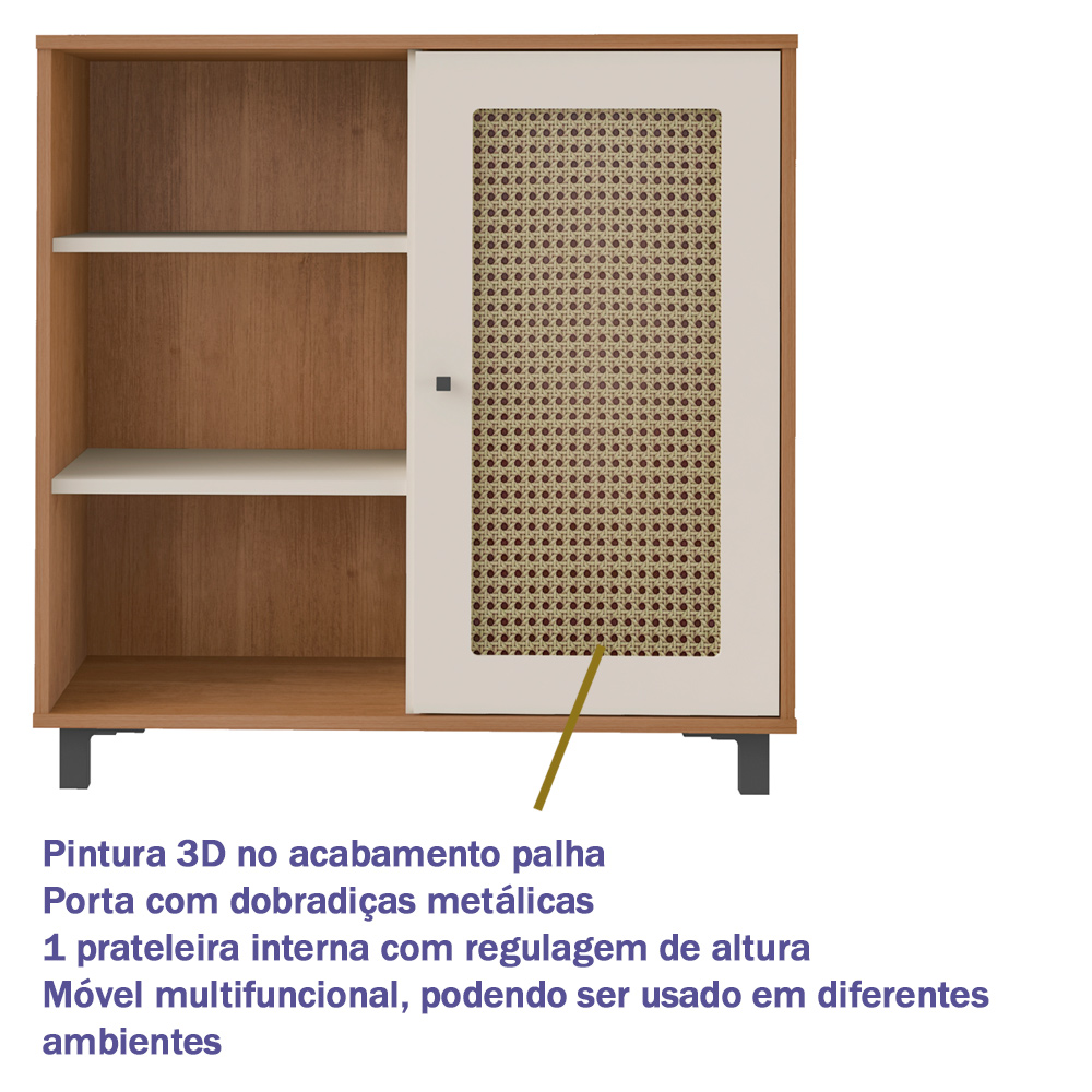 Buffet Aparador 1 Porta 80 cm 4676 Cinamomo Off White ARLY